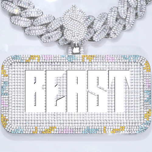 CUSTOM LETTER NECKLACE 3D COLORFUL SQUARE