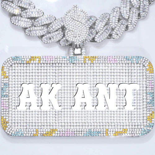 CUSTOM LETTER NECKLACE 3D COLORFUL SQUARE