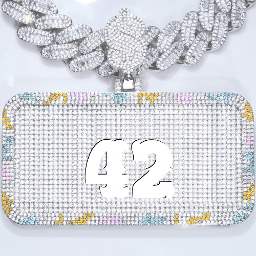 CUSTOM LETTER NECKLACE 3D COLORFUL SQUARE