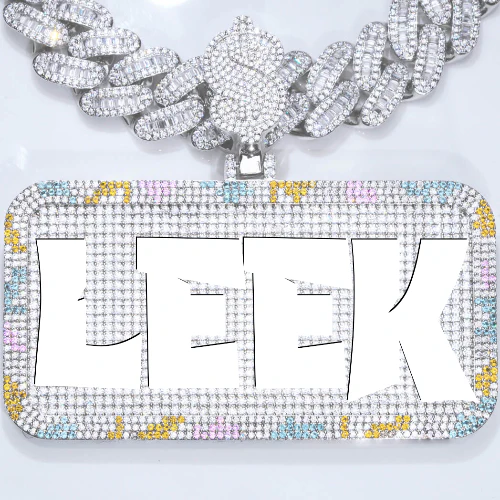 CUSTOM LETTER NECKLACE 3D COLORFUL SQUARE