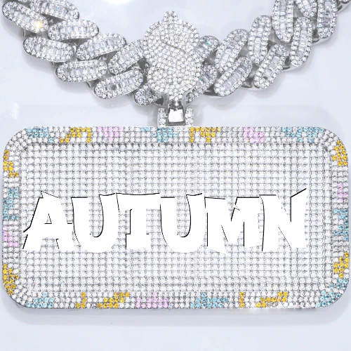 CUSTOM LETTER NECKLACE 3D COLORFUL SQUARE