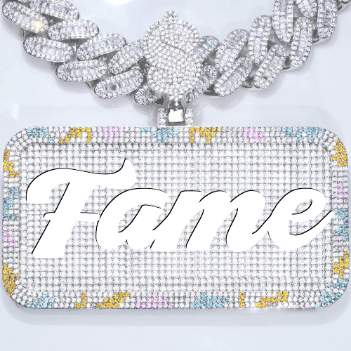 CUSTOM LETTER NECKLACE 3D COLORFUL SQUARE