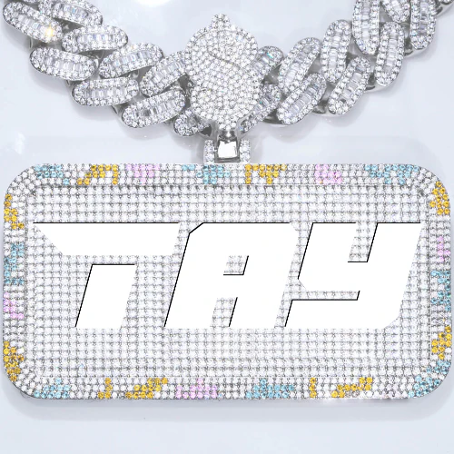 CUSTOM LETTER NECKLACE 3D COLORFUL SQUARE