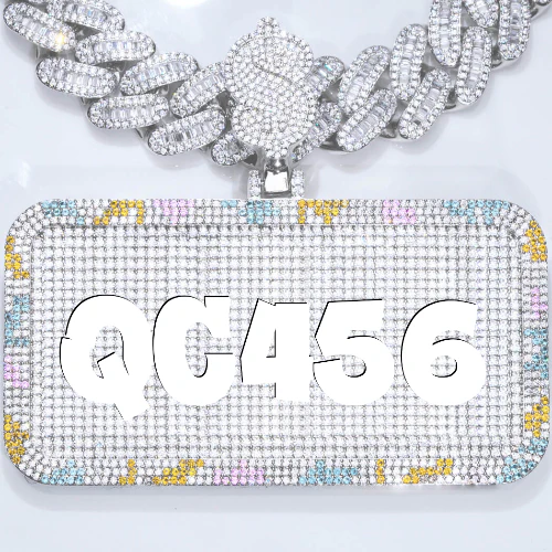 CUSTOM LETTER NECKLACE 3D COLORFUL SQUARE
