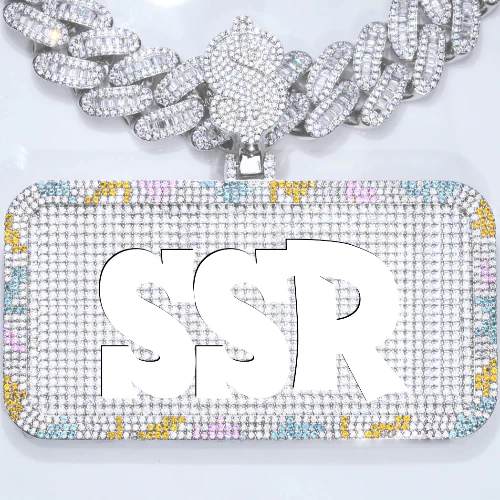 CUSTOM LETTER NECKLACE 3D COLORFUL SQUARE