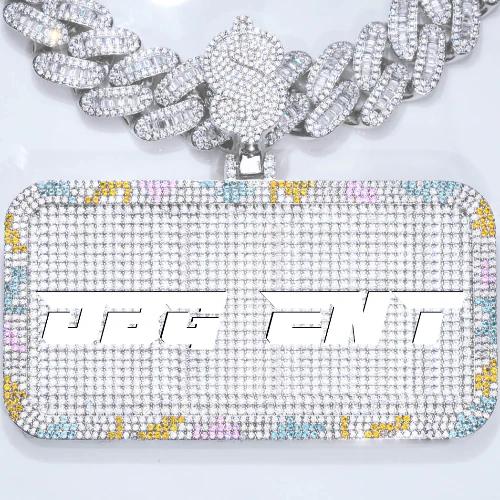 CUSTOM LETTER NECKLACE 3D COLORFUL SQUARE