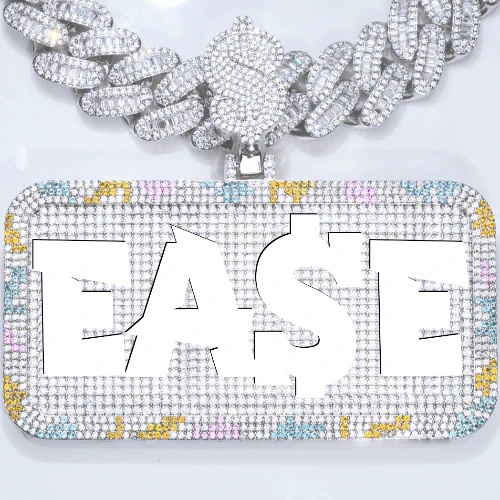 CUSTOM LETTER NECKLACE 3D COLORFUL SQUARE