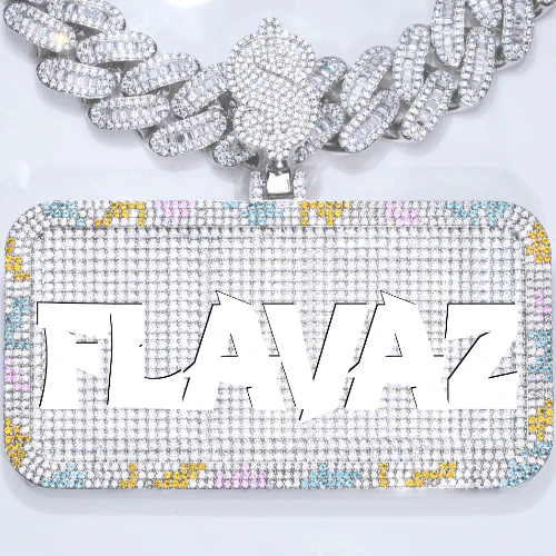 CUSTOM LETTER NECKLACE 3D COLORFUL SQUARE