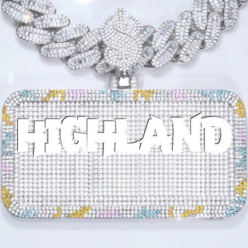 CUSTOM LETTER NECKLACE 3D COLORFUL SQUARE
