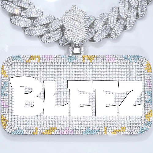 CUSTOM LETTER NECKLACE 3D COLORFUL SQUARE