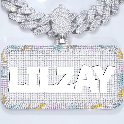 CUSTOM LETTER NECKLACE 3D COLORFUL SQUARE