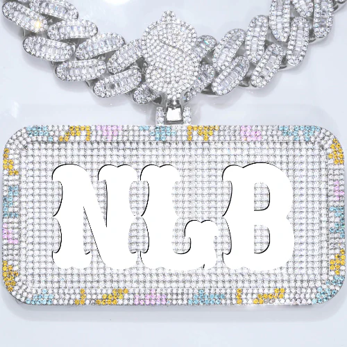 CUSTOM LETTER NECKLACE 3D COLORFUL SQUARE