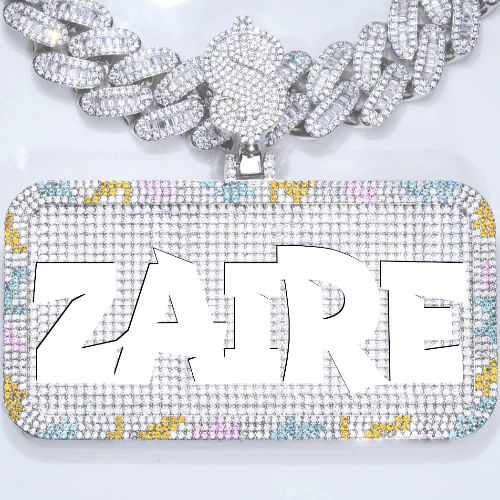CUSTOM LETTER NECKLACE 3D COLORFUL SQUARE