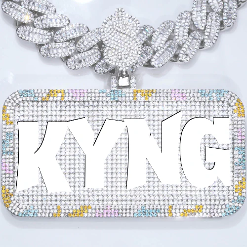 CUSTOM LETTER NECKLACE 3D COLORFUL SQUARE