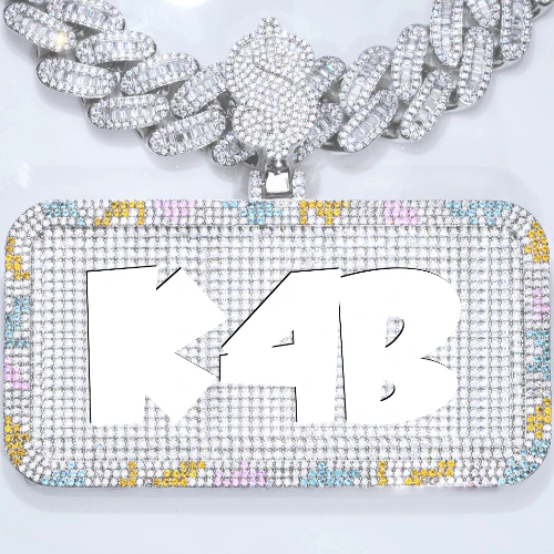 CUSTOM LETTER NECKLACE 3D COLORFUL SQUARE