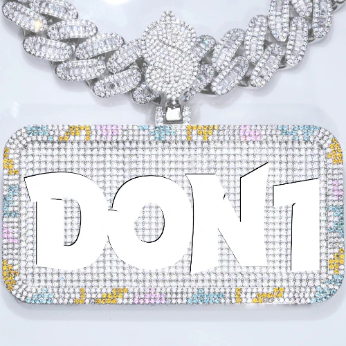 CUSTOM LETTER NECKLACE 3D COLORFUL SQUARE