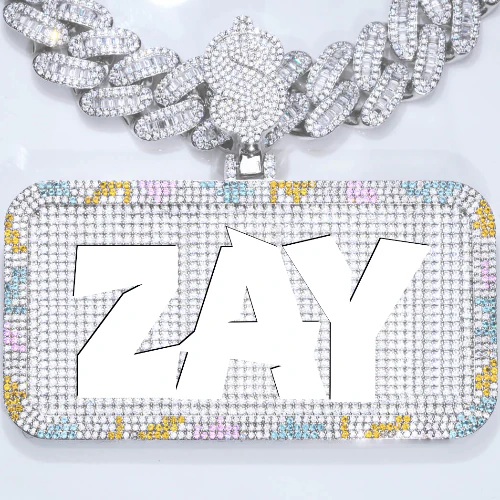 CUSTOM LETTER NECKLACE 3D COLORFUL SQUARE