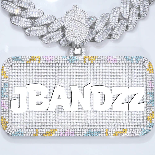 CUSTOM LETTER NECKLACE 3D COLORFUL SQUARE
