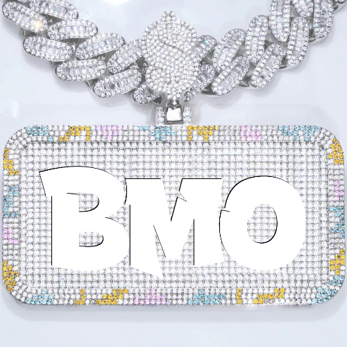 CUSTOM LETTER NECKLACE 3D COLORFUL SQUARE