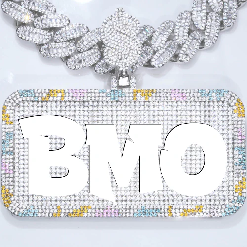 CUSTOM LETTER NECKLACE 3D COLORFUL SQUARE