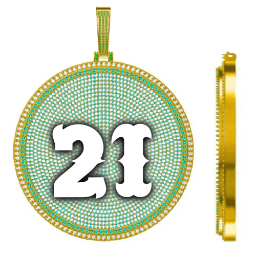CUSTOM LETTER NECKLACE 3D BIG DISC