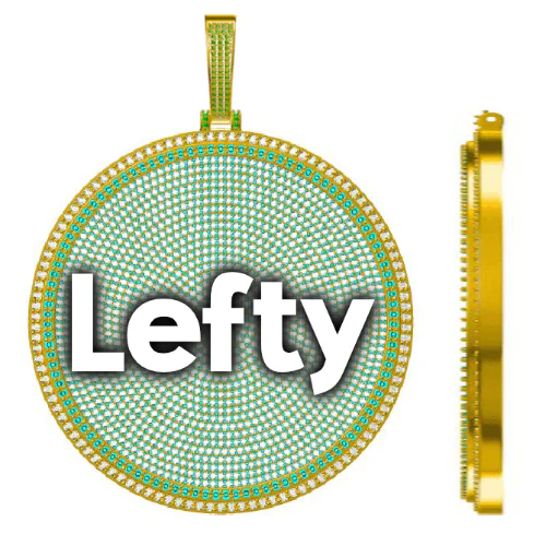 CUSTOM LETTER NECKLACE 3D BIG DISC