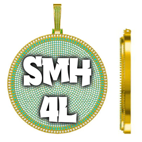 CUSTOM LETTER NECKLACE 3D BIG DISC