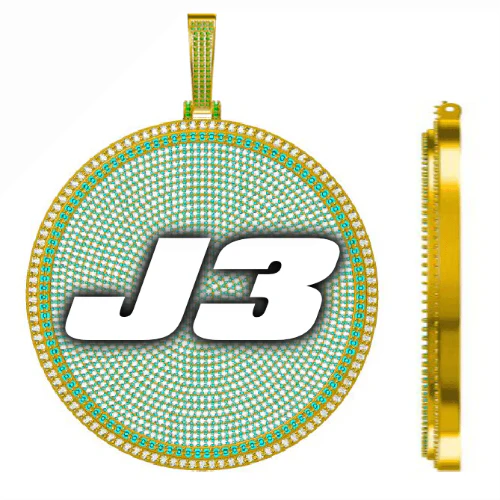 CUSTOM LETTER NECKLACE 3D BIG DISC