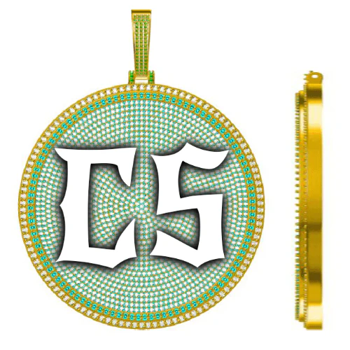CUSTOM LETTER NECKLACE 3D BIG DISC