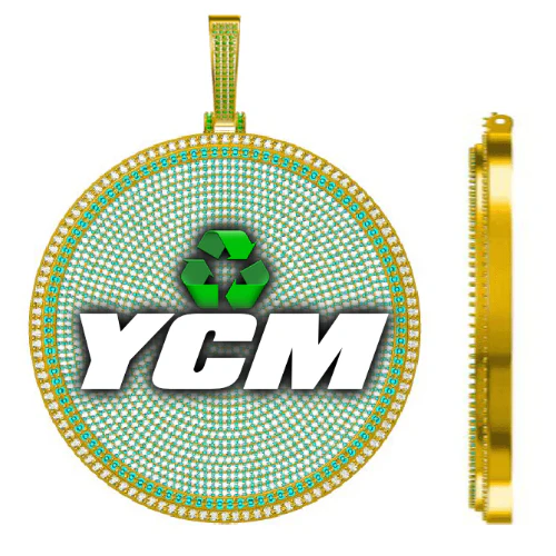 CUSTOM LETTER NECKLACE 3D BIG DISC