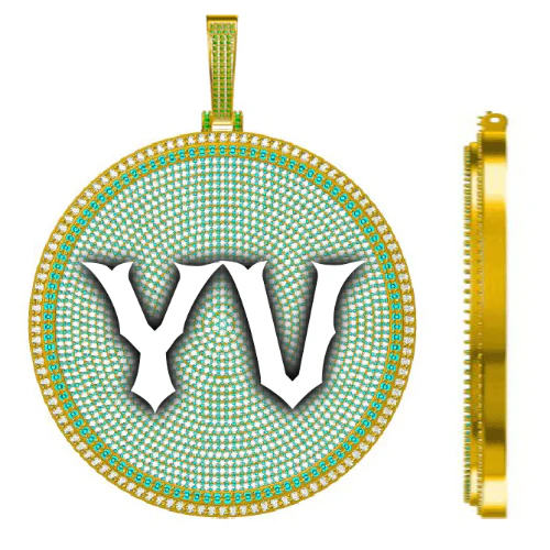 CUSTOM LETTER NECKLACE 3D BIG DISC