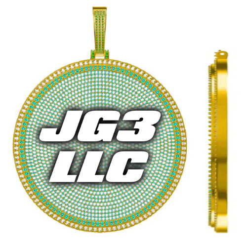 CUSTOM LETTER NECKLACE 3D BIG DISC