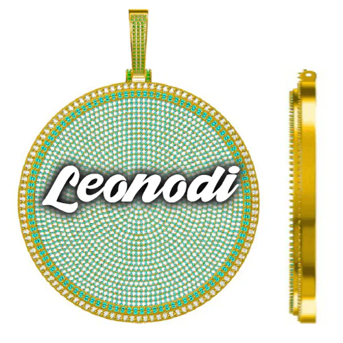 CUSTOM LETTER NECKLACE 3D BIG DISC