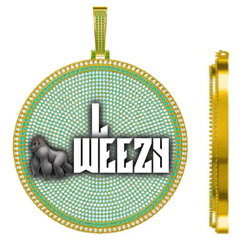 CUSTOM LETTER NECKLACE 3D BIG DISC