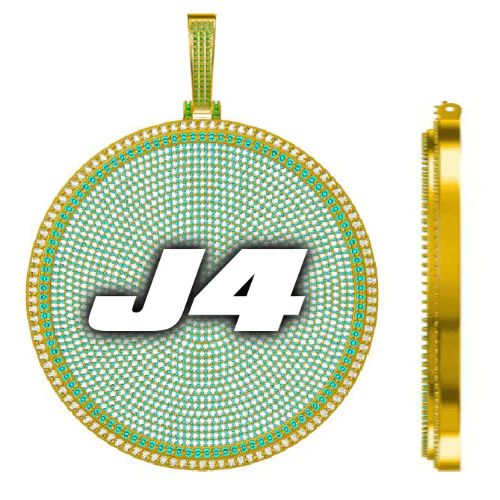 CUSTOM LETTER NECKLACE 3D BIG DISC