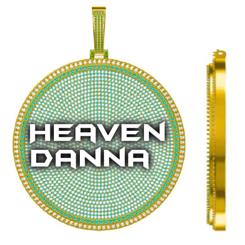 CUSTOM LETTER NECKLACE 3D BIG DISC