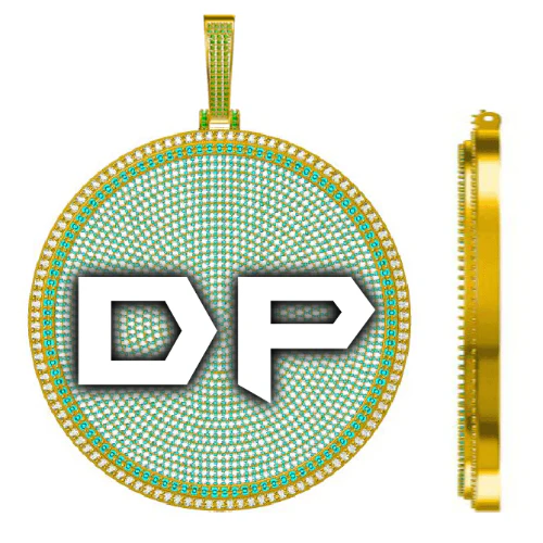 CUSTOM LETTER NECKLACE 3D BIG DISC