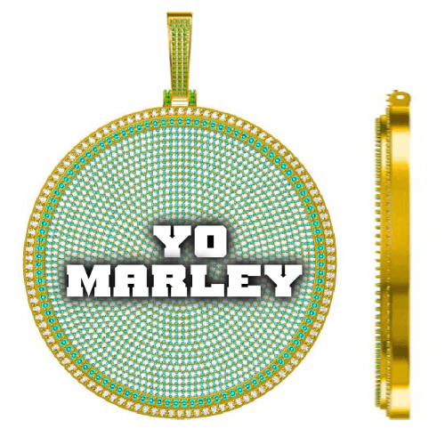 CUSTOM LETTER NECKLACE 3D BIG DISC