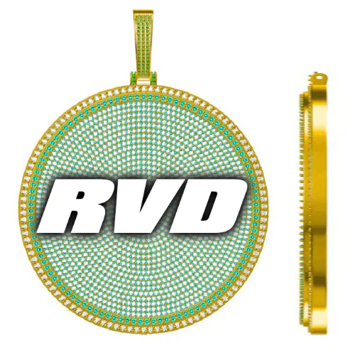 CUSTOM LETTER NECKLACE 3D BIG DISC