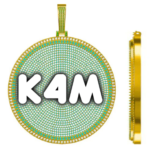 CUSTOM LETTER NECKLACE 3D BIG DISC