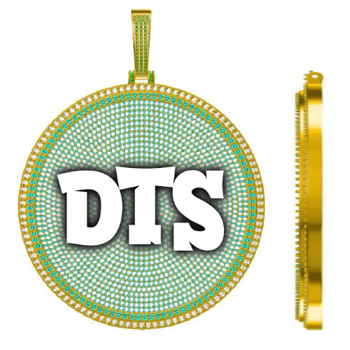 CUSTOM LETTER NECKLACE 3D BIG DISC