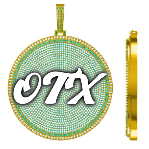 CUSTOM LETTER NECKLACE 3D BIG DISC