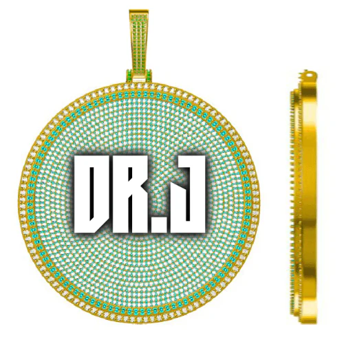 CUSTOM LETTER NECKLACE 3D BIG DISC