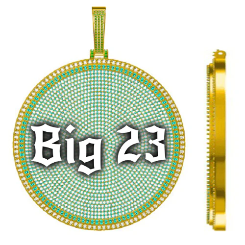 CUSTOM LETTER NECKLACE 3D BIG DISC