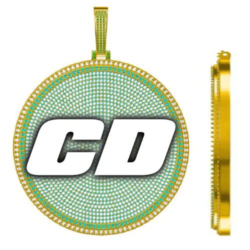 CUSTOM LETTER NECKLACE 3D BIG DISC