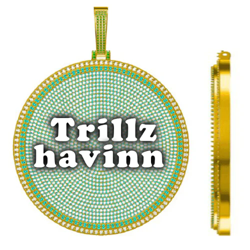CUSTOM LETTER NECKLACE 3D BIG DISC