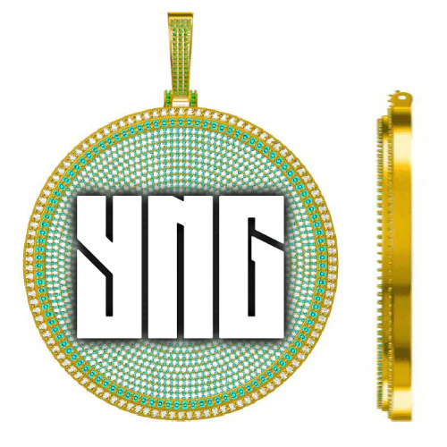 CUSTOM LETTER NECKLACE 3D BIG DISC