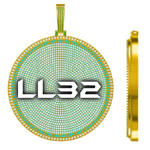CUSTOM LETTER NECKLACE 3D BIG DISC