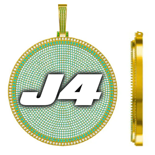 CUSTOM LETTER NECKLACE 3D BIG DISC
