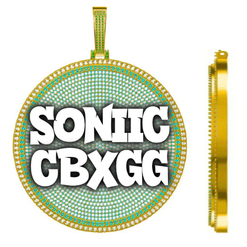 CUSTOM LETTER NECKLACE 3D BIG DISC